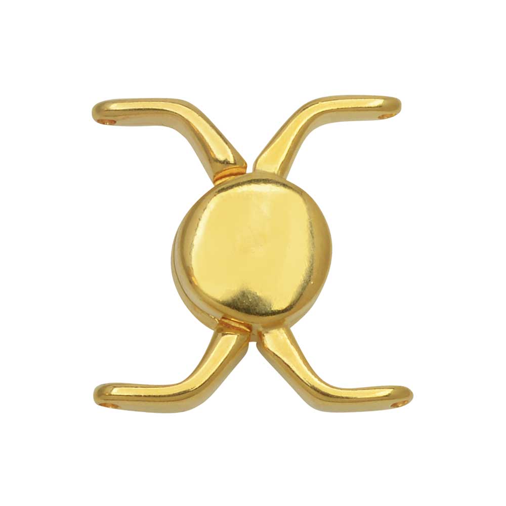 Cymbal Magnetic Clasps for 11/0 Delica Beads, Kissamos, Round 17x17.5mm, 24k Gold Plated (1 Set)