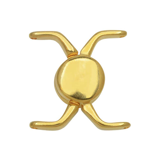 Cymbal Magnetic Clasps for 11/0 Delica Beads, Kissamos, Round 17x17.5mm, 24k Gold Plated (1 Set)