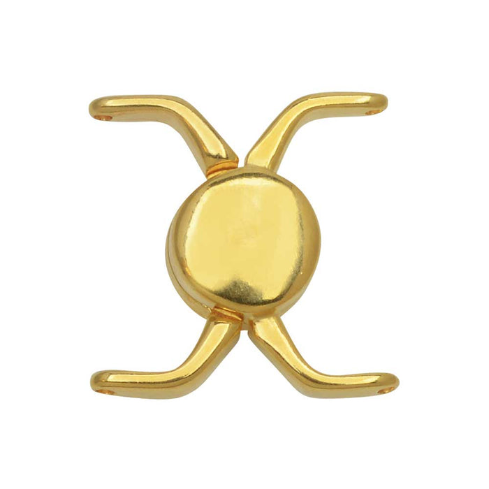 Cymbal Magnetic Clasps for 11/0 Delica Beads, Kissamos, Round 17x17.5mm, 24k Gold Plated (1 Set)