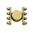 Cymbal Magnetic Clasps for SuperDuo Beads, Anteni, Round 15.5x17.5mm,  Antiqued Brass Plated (1 Set)