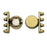 Cymbal Magnetic Clasps for SuperDuo Beads, Anteni, Round 15.5x17.5mm,  Antiqued Brass Plated (1 Set)