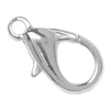 Lobster Clasps, Curved 15mm, Silver Plated