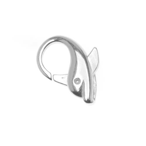 Sterling Silver Dolphin Shaped Lobster Clasp 13mm (1 Piece)