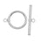 Toggle Clasps, Sleek Wrap 15mm, Sterling Silver (1 Set)