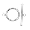 Toggle Clasps, Sleek Wrap 15mm, Sterling Silver (1 Set)