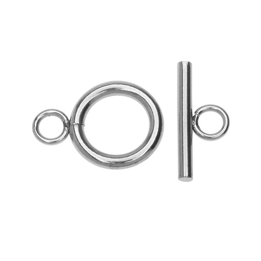 Toggle Clasps, Bar and Round Ring 12mm, Stainless Steel (1 Set)