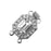Filigree Box Clasps, with Crystals 22x12mm, Rhodium Plated (1 Piece)