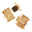 Filigree Box Clasps, 3 Strand Rectangle 23mm, Gold Tone (2 Sets)