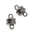 Magnetic Clasps, Round 6x4.5mm, Antiqued Silver Plated (4 Sets)