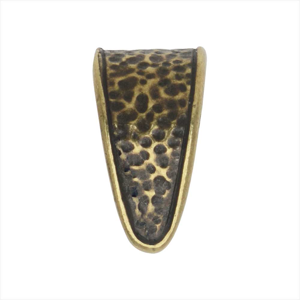TierraCast Pinch Bail, Hammertone, 15x9mm, Brass Oxide Finish (1 Piece)