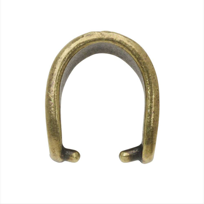 TierraCast Pinch Bail, Hammertone, 15x9mm, Brass Oxide Finish (1 Piece)