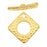 TierraCast 22K Gold Plated Pewter Hammertone 23mm Square Toggle Clasp Set