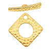 TierraCast 22K Gold Plated Pewter Hammertone 23mm Square Toggle Clasp Set