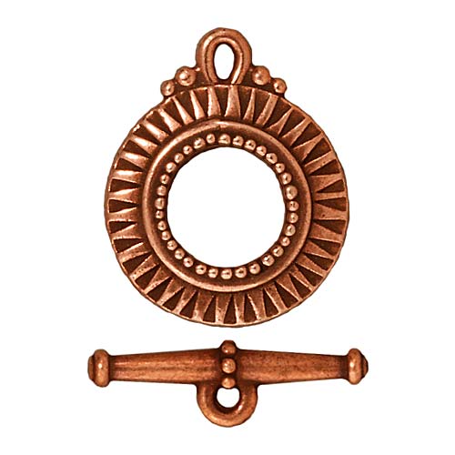 TierraCast Pewter Toggle Clasps, Sunburst 17.5mm, Copper Plated (1 Set)