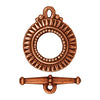 TierraCast Pewter Toggle Clasps, Sunburst 17.5mm, Copper Plated (1 Set)