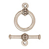 TierraCast Pewter Toggle Clasps, Beaded 16.5mm, Silver Plated (1 Set)
