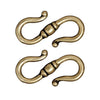 TierraCast Brass Oxide Finish Lead-Free Pewter Classic S-Hook Clasps 22.5mm (2 Pieces)