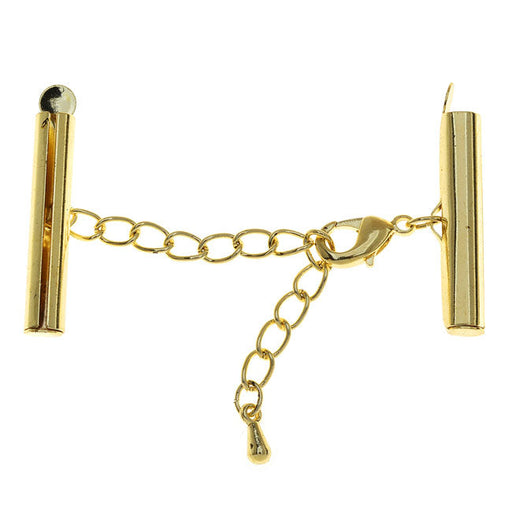 Beadalon Slide Connectors, with Extension Clasps for Multi-Strand Projects 26x5mm, Gold (1 Set)