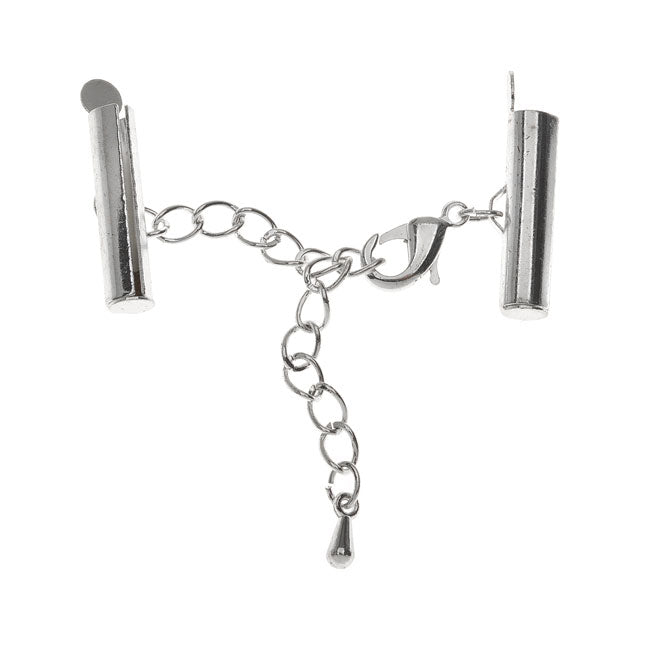 Beadalon Slide Connectors, with Extension Clasps for Multi-Strand Projects 20x5mm, Silver (1 Set)