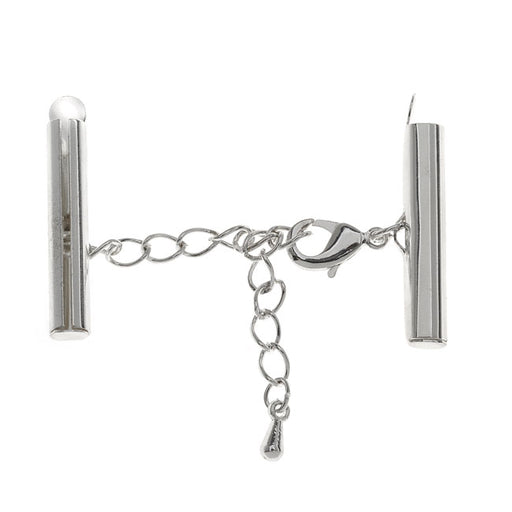 Beadalon Slide Connectors, with Extension Clasps for Multi-Strand Projects 26x5mm, Silver (1 Set)