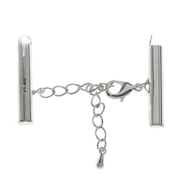 Beadalon Slide Connectors, with Extension Clasps for Multi-Strand Projects 26x5mm, Silver (1 Set)