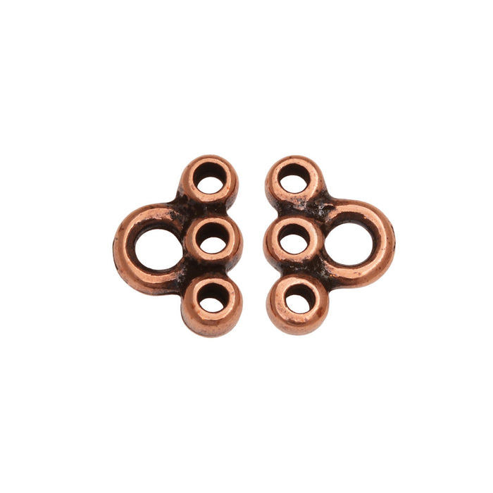 Connector Link, Stitch-in 6mm, Antiqued Copper Plated, By TierraCast (2 Pieces)