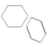 Open Bead Frame Links, Hexagon 17.5mm, Matte Silver Tone (4 Pieces)