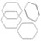 Open Bead Frame Links, Hexagon 17.5mm, Matte Silver Tone (4 Pieces)