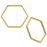 Open Bead Frame Links, Hexagon 17.5mm, Matte Gold Tone (4 Pieces)