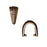 TierraCast Brass Oxide Finish Pewter Hammered Pinch Bail For Pendants 11mm (2 Pieces)