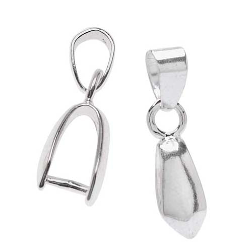 Beadalon Silver Plated 5mm Pinch Slider Bail For Gemstone & Crystal Pendants (6 pcs)