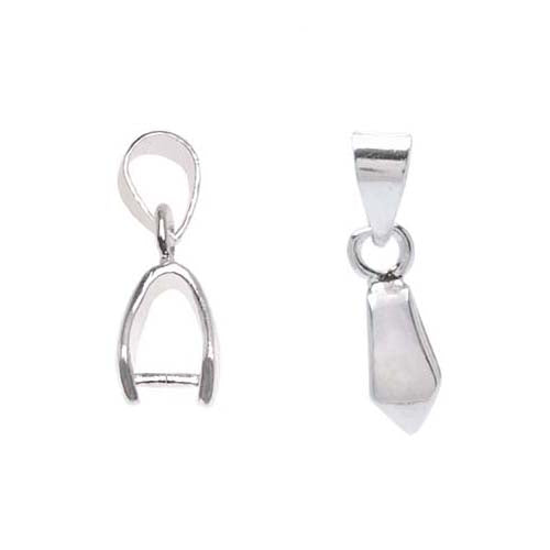 Beadalon Silver Plated 4mm Slider Pinch Bail For Gemstone & Crystal Pendants (6 pcs)