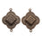 Vintaj Natural Brass Bangalore Detail 2 Hole Connector Beads 29 x 23mm (2 Pieces)
