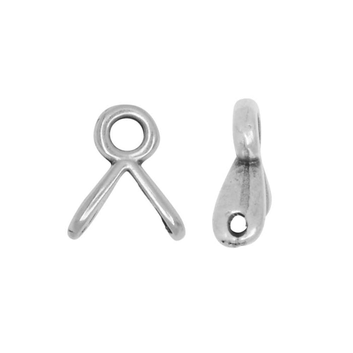Cymbal Bead Endings fit GemDuo Beads, Triades, 7mm Antiqued Silver (4 Pieces)