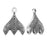 Cymbal Bead Endings fit GemDuo Beads, Tourlos III, 18mm Antiqued Silver (2 Pieces)