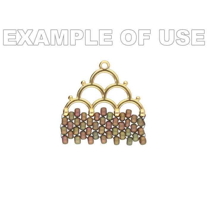 Cymbal Bead Endings fit 8/0 Round Beads, Lakos IV, 18mm 24kt Gold Plated (2 Pieces)