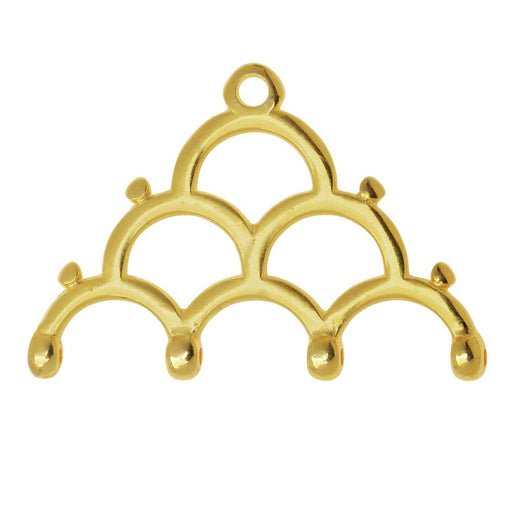 Cymbal Bead Endings fit 8/0 Round Beads, Lakos IV, 18mm 24kt Gold Plated (2 Pieces)