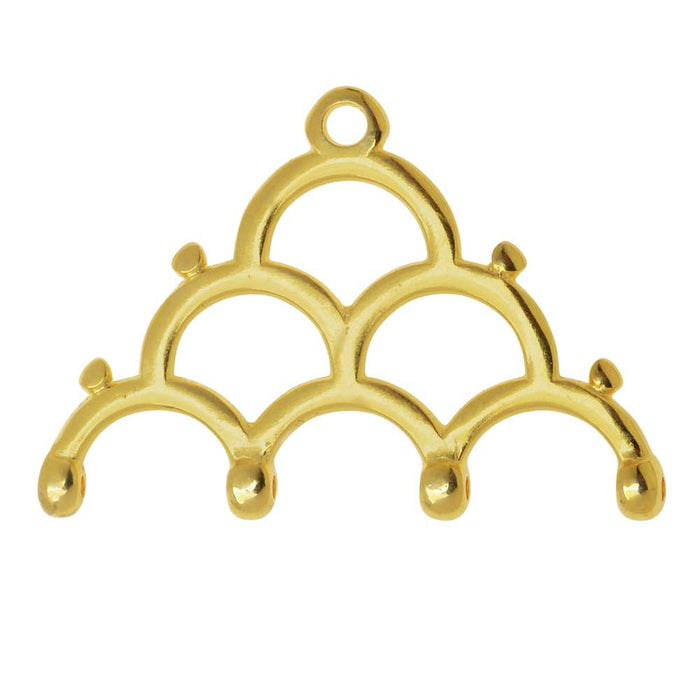 Cymbal Bead Endings fit 8/0 Round Beads, Lakos IV, 18mm 24kt Gold Plated (2 Pieces)