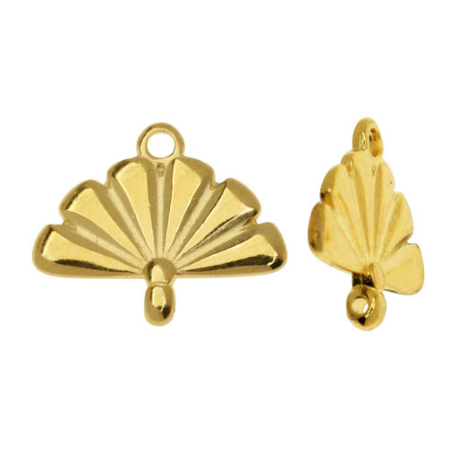 Cymbal Bead Endings fit 8/0 Round Beads, Sitia, 12.5mm 24kt Gold Plated (2 Pieces)