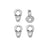 Cymbal Bead Endings fit Superduo Beads, Remata, 5mm Antiqued Silver (4 Pieces)