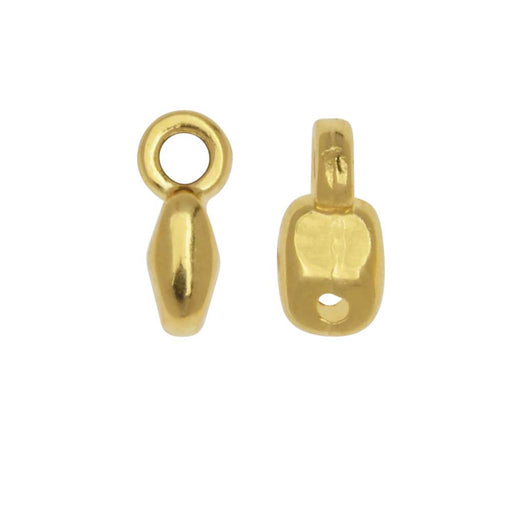 Cymbal Bead Endings fit Superduo Beads, Vourkoti, 8mm 24kt Gold Plated (4 Pieces)