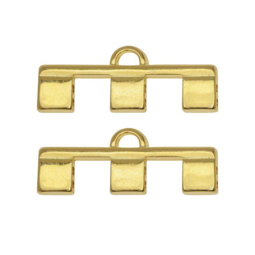 Cymbal Bead Endings fit Tila Beads, Piperi III, 10mm, 24kt Gold Plated (2 Pieces)