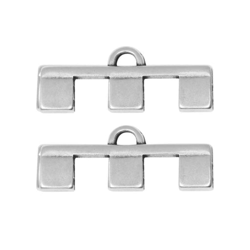 Cymbal Bead Endings fit Tila Beads, Piperi III, 10mm, Antiqued Silver (2 Pieces)