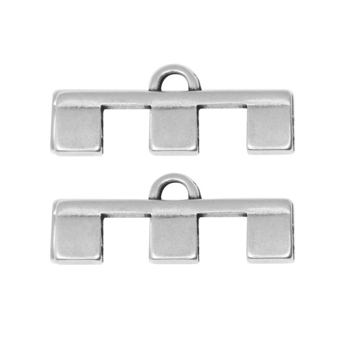 Cymbal Bead Endings fit Tila Beads, Piperi III, 10mm, Antiqued Silver (2 Pieces)