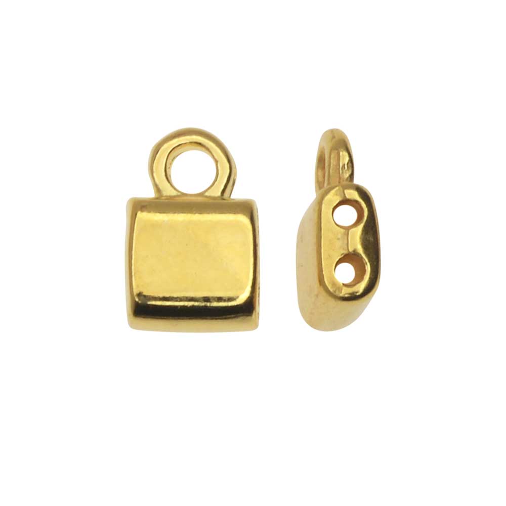 Cymbal Bead Endings fit Tila Beads, Piperi, 7.5mm 24kt Gold Plated (4 Pieces)