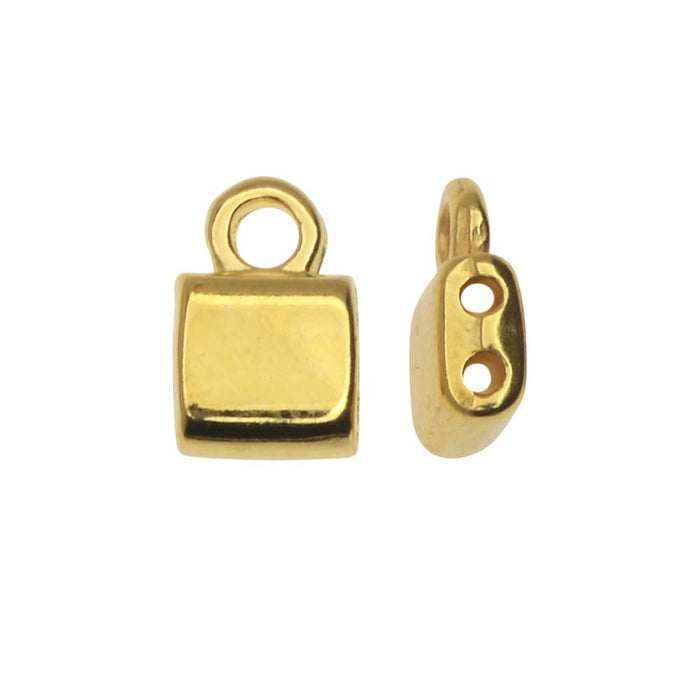 Cymbal Bead Endings fit Tila Beads, Piperi, 7.5mm 24kt Gold Plated (4 Pieces)