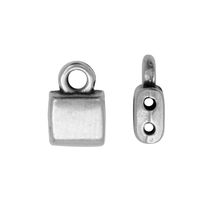 Cymbal Bead Endings fit Tila Beads, Piperi, 7.5mm Antiqued Silver (4 Pieces)