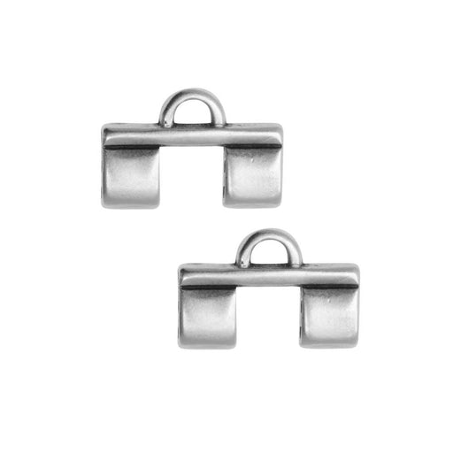 Cymbal Bead Endings fit Tila Beads, Piperi II, 10mm Antiqued Silver (2 Pieces)