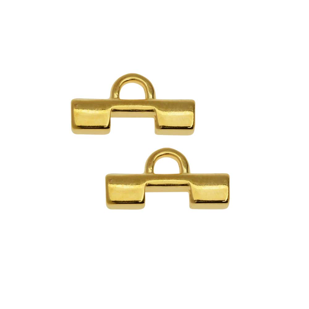 Cymbal Bead Endings fit Tila Beads, Soros II, 7.5mm 24kt Gold Plated (2 Pieces)