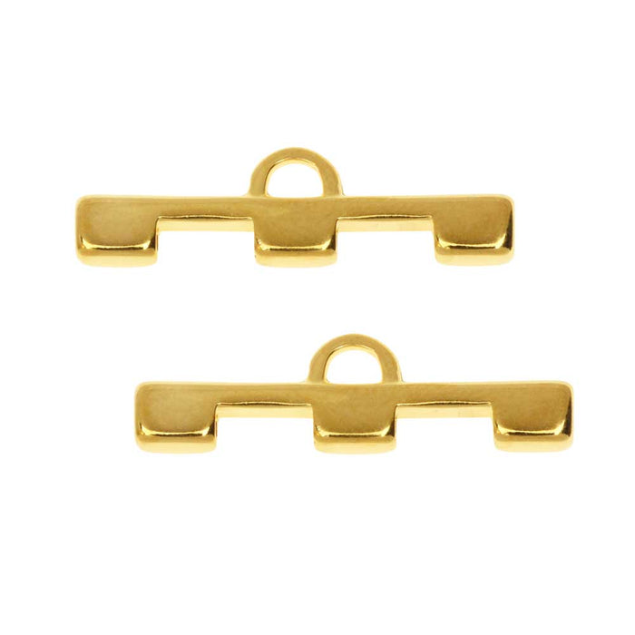 Cymbal Bead Endings fit Tila Beads, Soros III, 7.5mm 24kt Gold Plated (2 Pieces)